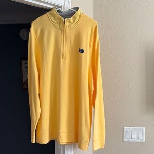 L.L. Bean Gray and Yellow Quarter-Zip Pullover